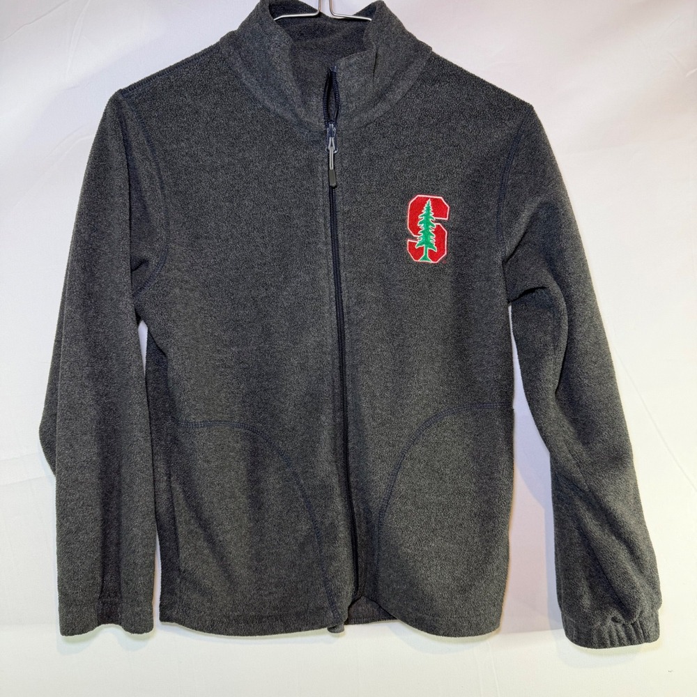 Landway Stanford University Fleece Jacket Kids Medium 10-12 Gray Full Zip NCAA